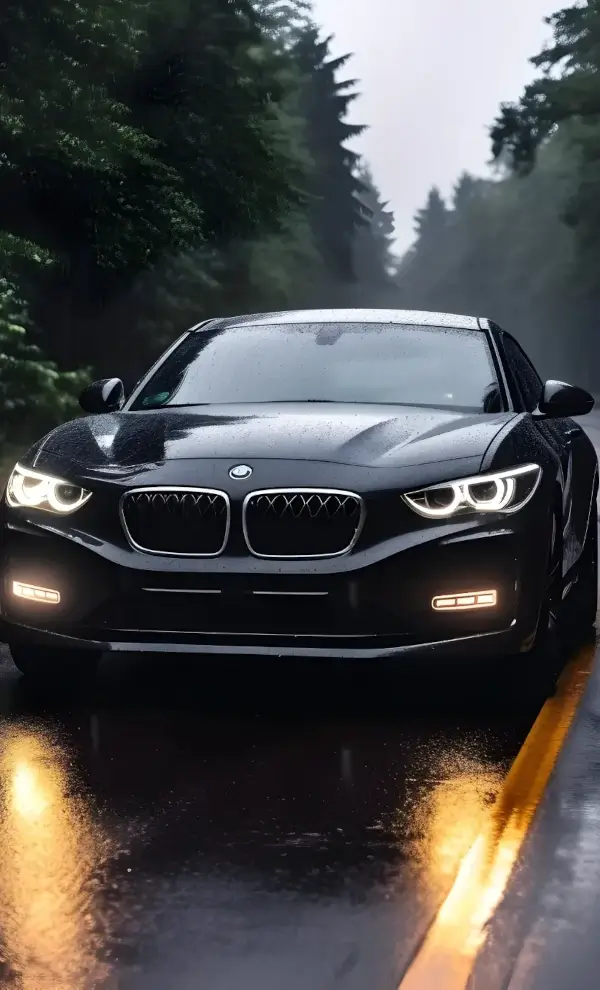 Une voiture BMW noire.